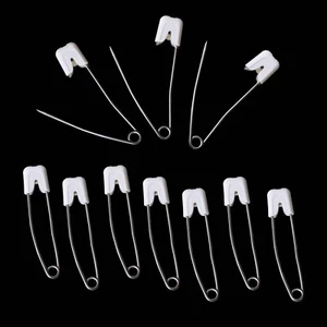Quality Nappy Pins Baby Safety Snap Lock Plastic White Cap Designed in England - Picture 1 of 4