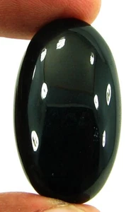 Piedra preciosa suelta de obsidiana negra natural de 37,15 quilates con envoltura de alambre - 23588 - Imagen 1 de 2