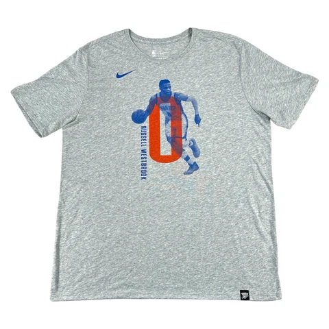 Nike Russell Westbrook T Shirt OKC Thunder Mens Size XL Athletic Cut Dri Fit Cover