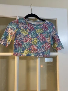 Crown and ivy kids colorful short sleeved coral shirt girls size 6x - Picture 1 of 5