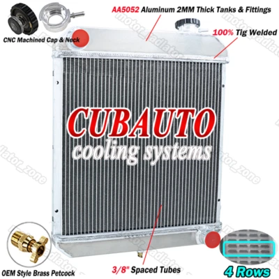 4 ROW Aluminum Radiator For 1960-66 Chevrolet C10 C20 C30 K10 K20 Suburban 4.1L Foto 1 de 4