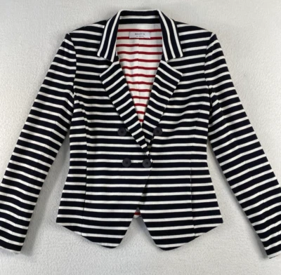 Chaqueta Blazer Bailey/44 EE. UU. De Vivre Venice Rayas Doble Pecho S Blanco Azul Foto 1 de 4