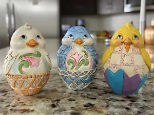 Jim Shore Chick Eggs - Set of 3 NEW Easter Spring Eggs (FREE SHIPPING) - Picture 1 of 1