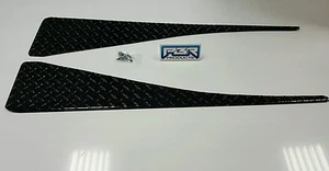 Fits JEEP YJ DIAMOND PLATE FULL TOP FENDER COVERS WITH BEND.  SET OF 2 BLACK  - Picture 1 of 6