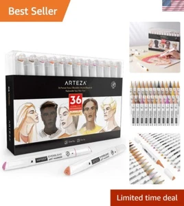 36 Skin Tone Alcohol Markers - Dual-Tip Sketch Pens for Fine & Broad Art - Picture 1 of 9