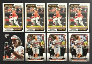 Gunnar Henderson Rookie Card Lot 8 Baseball Cards Topps Heritage Bowman Orioles - Picture 1 of 2