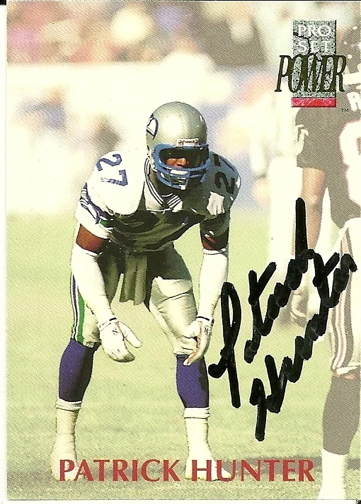 1992 NFL Pro Set PATRICK HUNTER Signed Card SEAHAWKS auto NEVADA - Image 1 of 1