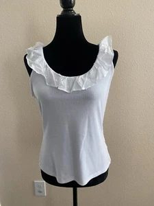 NWT Who What Wear - Women's White Tank Top in Medium - Picture 1 of 4