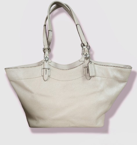 Borsa grande Coach Shell Crema in pelle Carly borsa a tracolla borsa a tracolla F16174