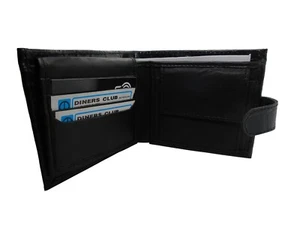 Billetera de cuero real para hombre porta billetes de crédito bloqueador de señal RFID - Imagen 1 de 12