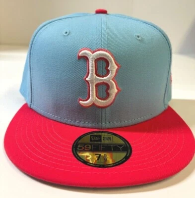 Boston Red Sox NE 2Tone Color Pack Fitted Hat~ Light Blue/Fuchsia - Image 1 of 4