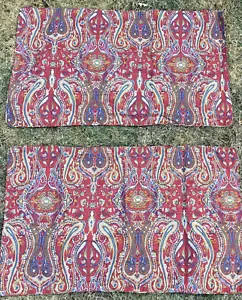 PAIR RALPH LAUREN NANTUCKET PAISLEY KING SIZE COTTON PILLOW SHAMS EXC COND - Picture 1 of 7