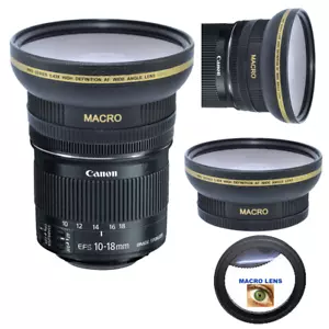 HD ULTRA WIDE FISHEYE MACRO LENS FOR Canon EF-S 10-18mm f/4.5-5.6 IS STM Lens - Picture 1 of 9