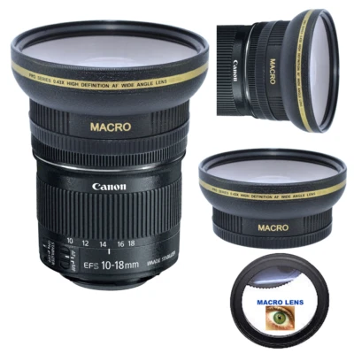 HD ULTRA WIDE FISHEYE MACRO LENS FOR Canon EF-S 10-18mm f/4.5-5.6 IS STM Lens - Image 1 of 4