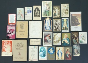 Vintage Religious Catholic Prayer Cards St Andrew Missal Box 1950s Lot of 26 - Picture 1 of 17