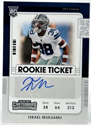 ISRAEL MUKUAMU 2021 Contenders Football Rookie Ticket Auto RC - Image 1 of 3