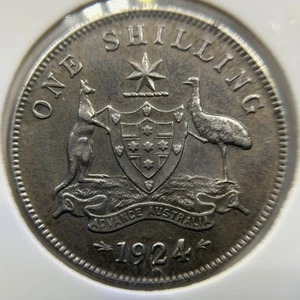 1924 Shilling Coin - Extremely Fine - CV$500 Silver George V Predecimal - Picture 1 of 2