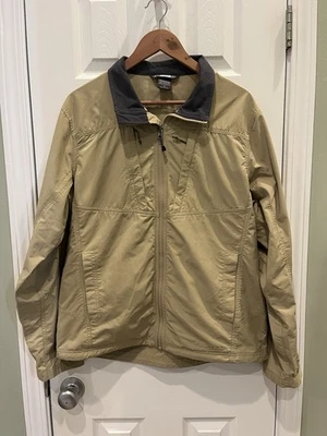 Exofficio Full Zip Mock Neck Hiking Travel Jacket Men’s M Tan 15 Liner Pockets - Image 1 of 4