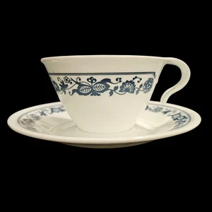 Corelle Livingware by Corning Blue Onion Tea Cup & Saucer Set USA Vintage - Picture 1 of 4