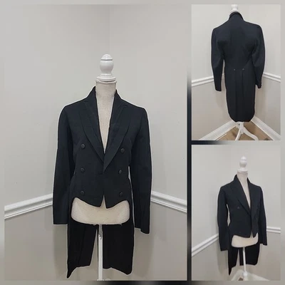 Tailcoat eduardiano antigo (cerca de 1910–1920) feito à mão formal evenin masculino - Imagem 1 de 4