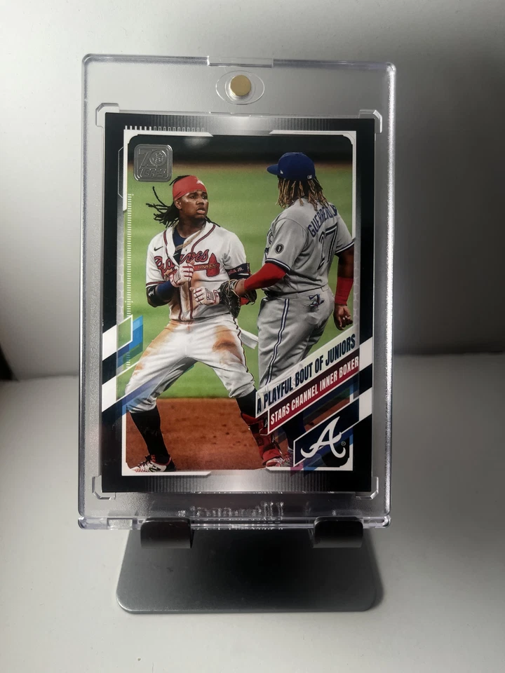 2021 Topps #61 A Playful Bout of Juniors CL SN70 Black Acuna Guerrero - Image 1 of 2