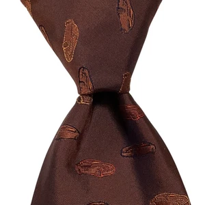 RENAULT SPORT Herren Seidenkrawatte ITALIEN Designer RENNWAGEN braun/orange NEU selten - Bild 1 von 3