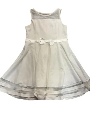 Vestido de fiesta Calvin Klein 16 dobladillo de malla batido crema talla 16 Foto 1 de 4