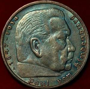 1936 Germany 5 Mark Silver Foreign Coin - Picture 1 of 2