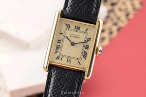 Cartier must de Tank GM Vermeil "Ivory Dial" Silber Handaufzug Medium Size Ref.6 - Bild 1 von 12