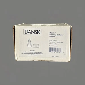 Dansk Metria Stacking Salt & Pepper - Porcelain Sculpturial Post Modern - NOB - Picture 1 of 5