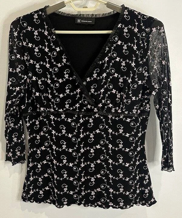 De Colección INC International Concepts Y2K Babydoll Dark Floral Fairy Grunge Top L Foto 1 de 4