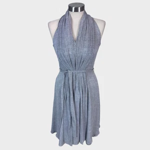 Vestido sin mangas Calvin Klein para mujer talla 4 100 % seda negro patrón a cuadros - Imagen 1 de 9