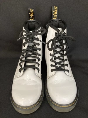 Zapato Dr Martens 1460J Niño Pequeño 13 Blanco Bota de Combate Charol Niños Cremallera Lateral Foto 1 de 4