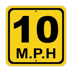 Höchstgeschwindigkeitsbegrenzung 10 MPH Neuheit Hinweis Aluminium Blechschild - Bild 1 von 1