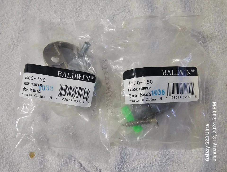 (10) Baldwin Brushed Nickel Half Dome Floor Bumpers/Stop 4000-150  - Image 1 of 4