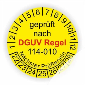 Prüfplaketten DGUV Regel 114-010 Austauschbare Kipp-und Absetzbehälter Ø:30-50mm - Picture 1 of 1