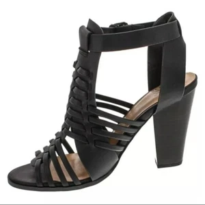 Sandalia de tacón apilado Delicious Aliya con tiras Gladiador punta abierta para mujer. Talla 10 - Imagen 1 de 4