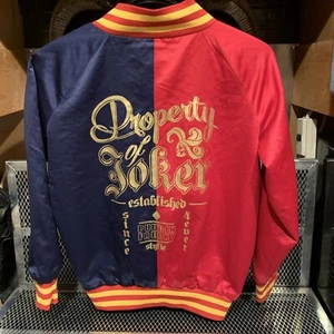 Harley Quinn Jacket Womens XL Property of Joker Red Blue & Gold Suicide Squad - Picture 1 of 7