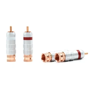 4 Stck. Rot Kupfer HiFi Schraube Verriegelung RCA Stecker Audiokabel Stecker Stecker Klemmen - Bild 1 von 6