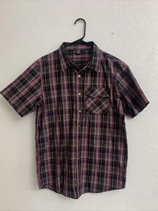 Oakley Shirt Mens Size M Purple & Black Plaid Button Up Short Sleeve Shirt - Picture 1 of 6