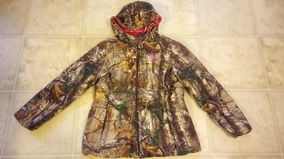 RealTree Camoflage/Pink Women's Hooded Coat Size XL (46-48) - Image 1 of 4