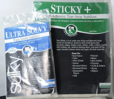 Sulky pegajoso + estabilizador autoadhesivo desgarro y ultra solvente soluble en agua Foto 1 de 4