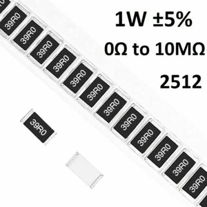 1W 2512 SMD/SMT Resistors Chip Resistance ±5%- Range of ( 0Ω to 10MΩ ) - Picture 1 of 1
