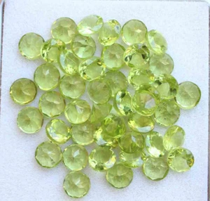 41.70 Cts Natural Peridot 6 MM Round Cut Faceted Loose Gemstone Lot - Picture 1 of 3