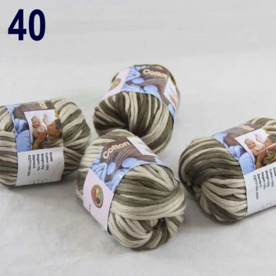 Sale 4Ballsx50g SuperSoft Cotton Chunky Bulky Hand Rugs Blanket Knitting Yarn 40 - Image 1 of 4