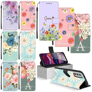 Personalised Name Leather Wallet Cover For Nokia G300 G310 C210 C110 Flower Case - Picture 1 of 71