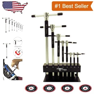 Lifetime Guaranteed T-Handle Hex Key Set - 3-Way Rotating for Efficient Work - Picture 1 of 6