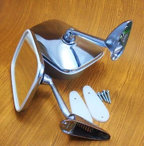 Chrome Pair Fender Side View Door Mirrors Chevrolet C-10 GMC C K:1960–87 Custom - Picture 1 of 7