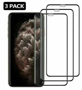 Paquete de 3 protectores de pantalla de vidrio templado de cobertura completa para iPhone XS 11 12 Pro/MAX - Imagen 1 de 12