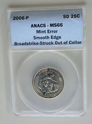 2006 Broadstruck South Dakota State Quarter Error PCGS MS66 gem - Image 1 of 2